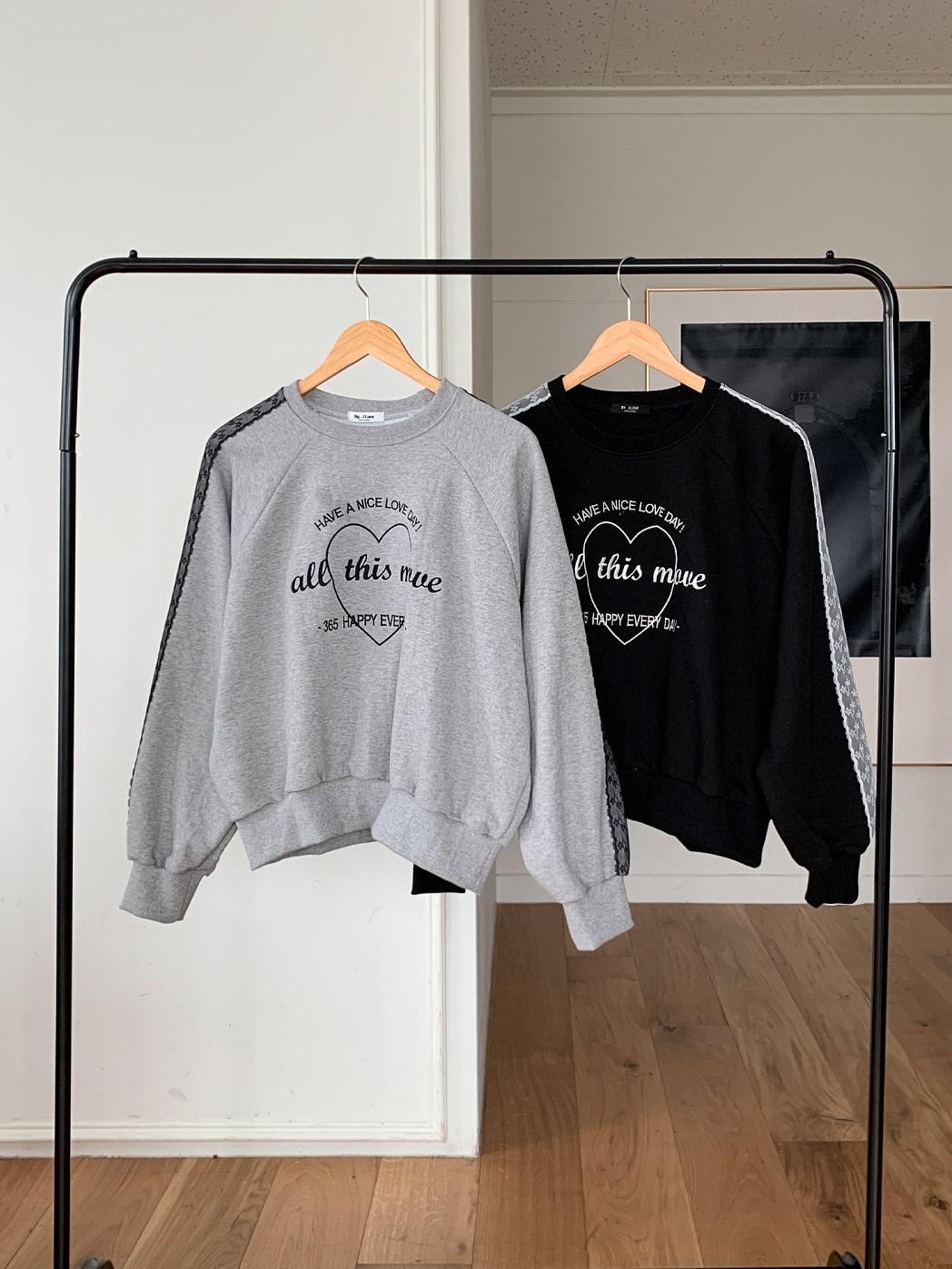 レースラグランハートプリントスウェット | 詳細画像18