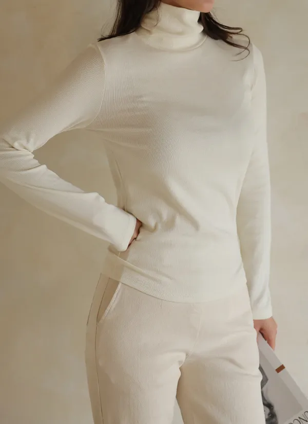 タートルネックリブTシャツ | aboutsome | 詳細画像1