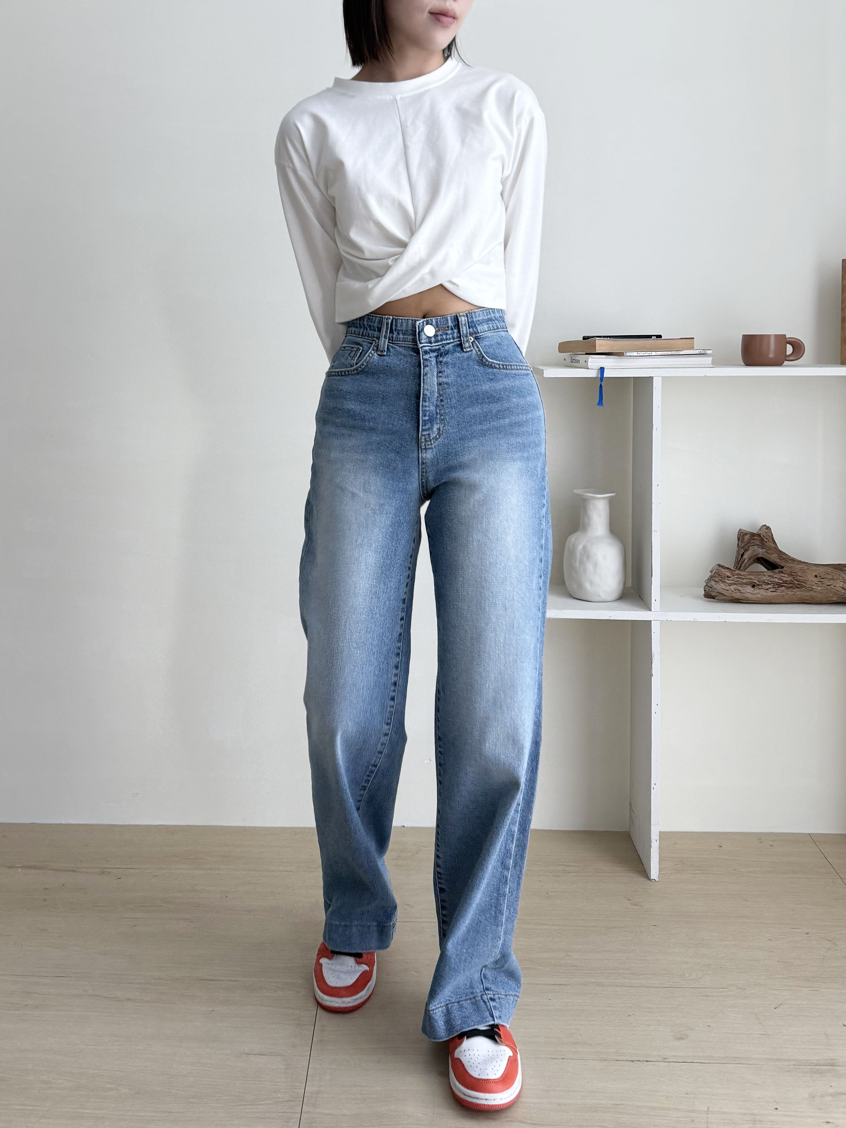 バック配色ポケットストレートデニムパンツ | 詳細画像2