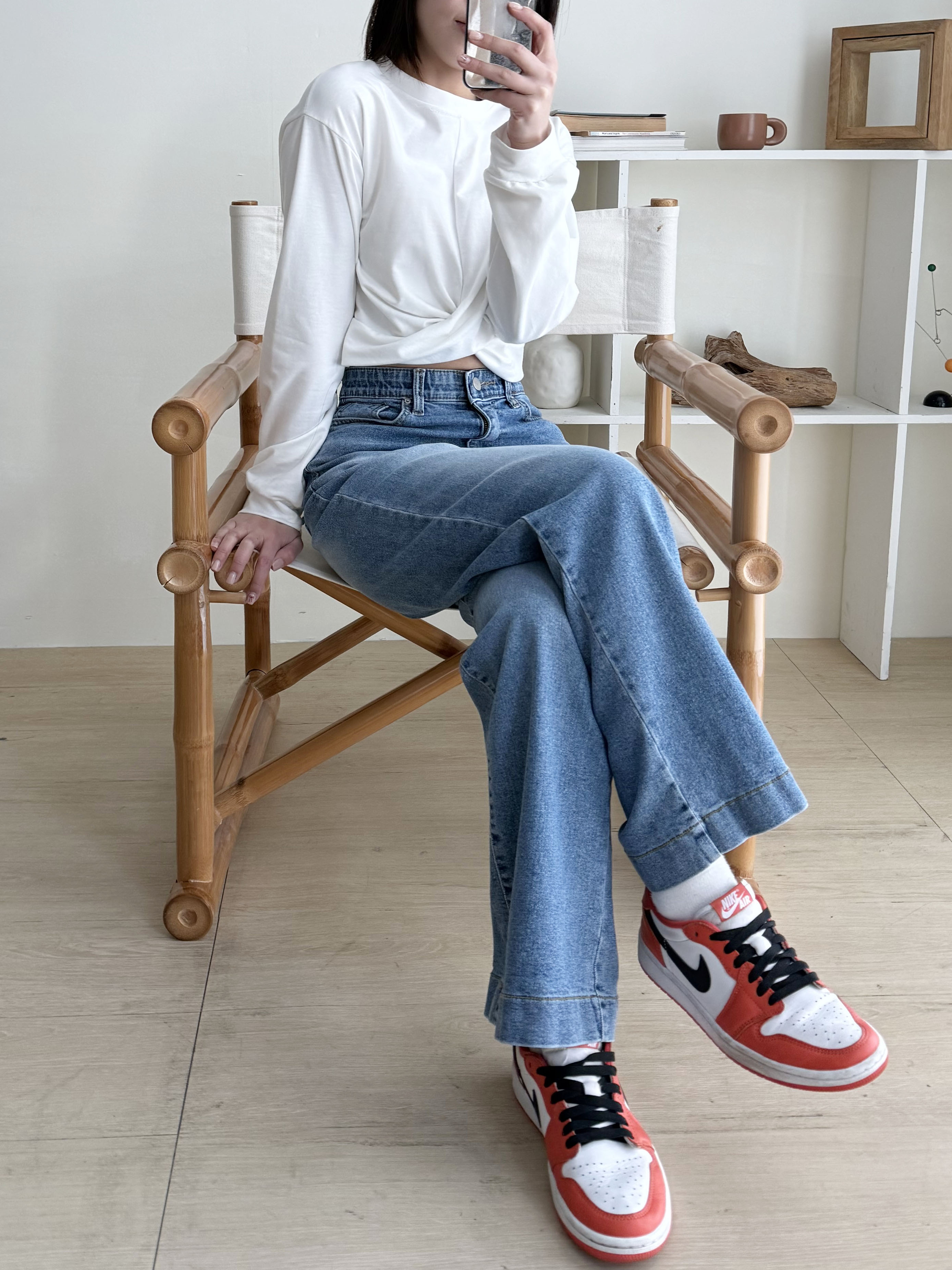 バック配色ポケットストレートデニムパンツ | 詳細画像8