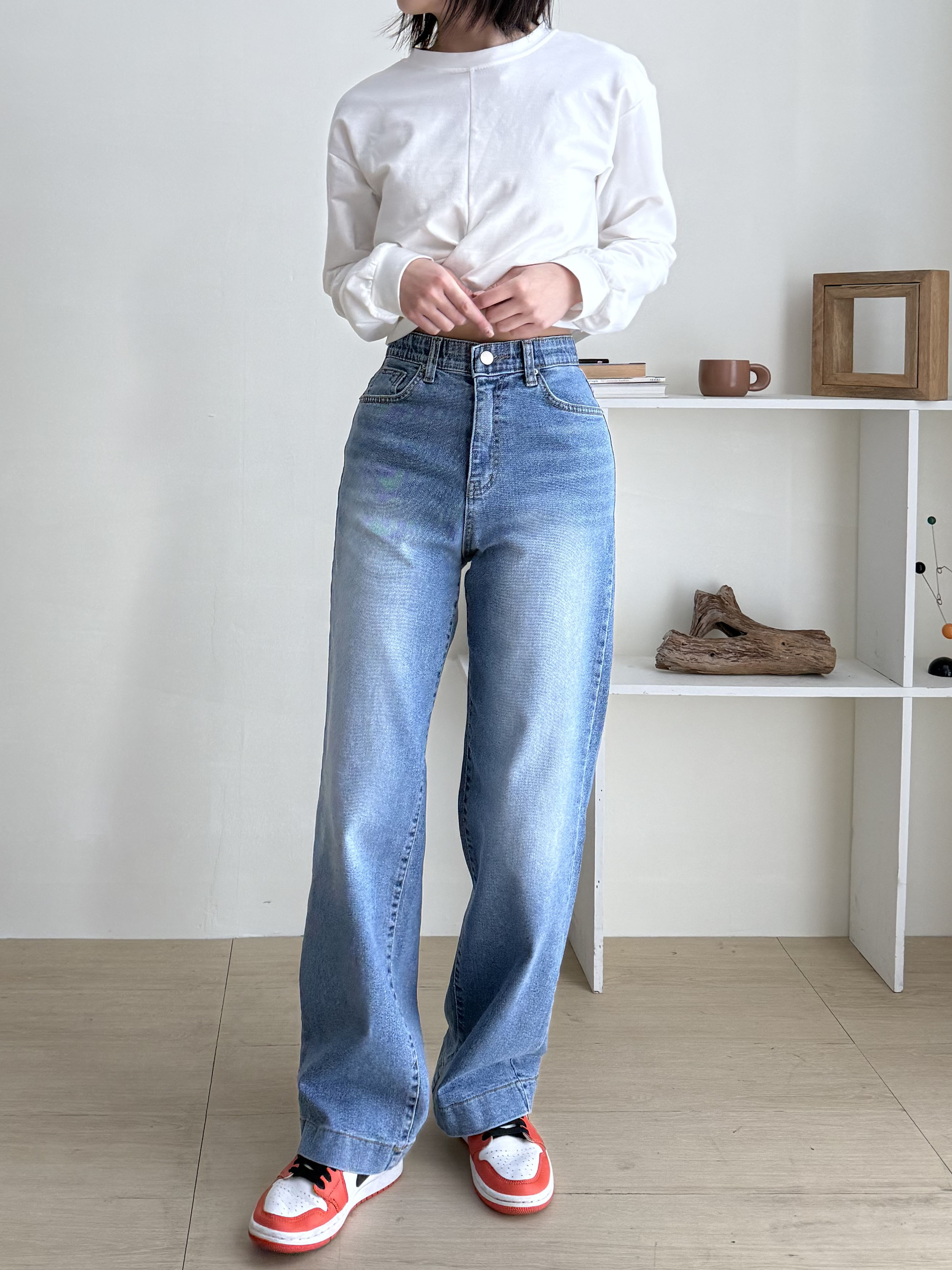 バック配色ポケットストレートデニムパンツ | 詳細画像10