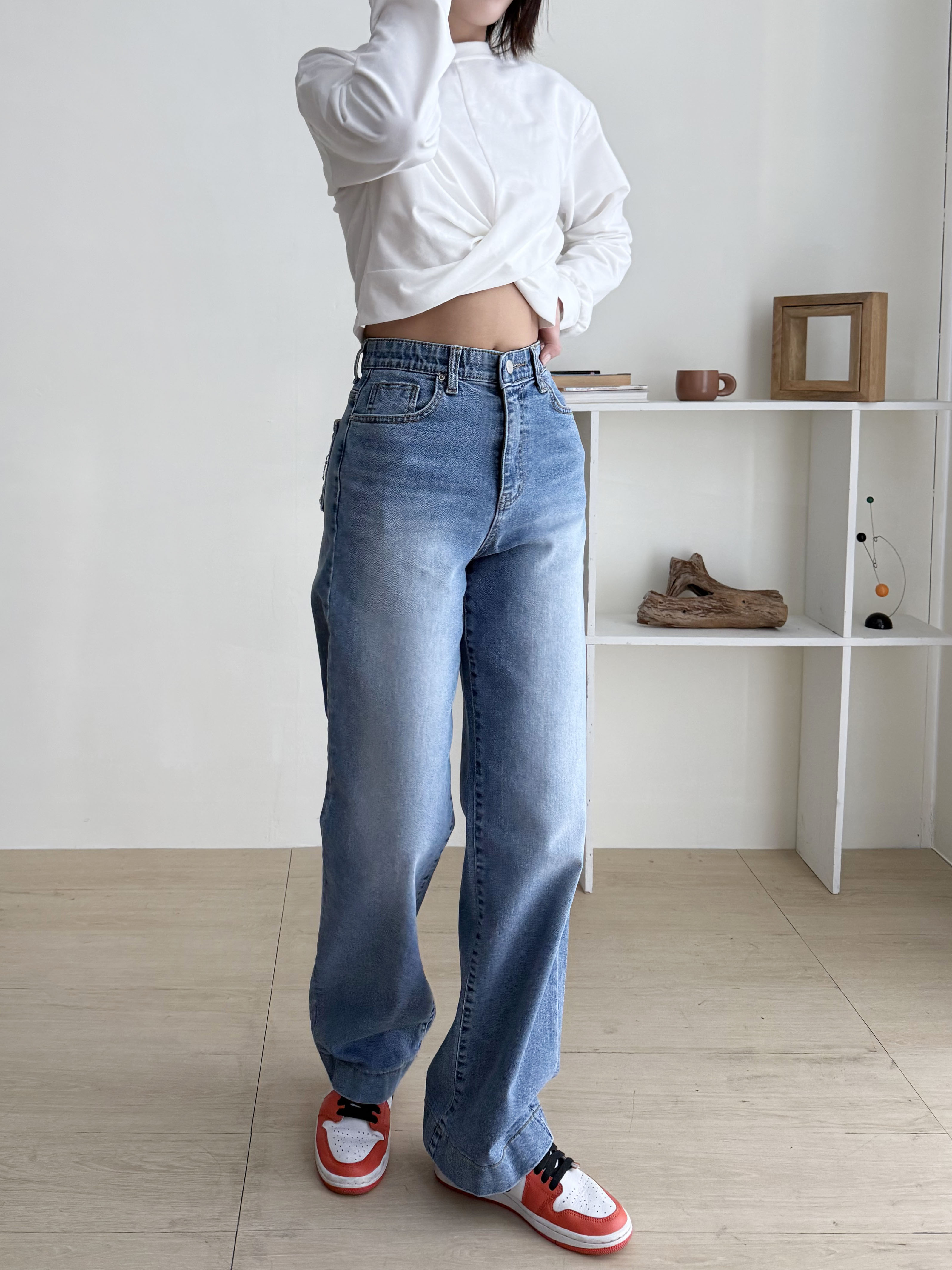 バック配色ポケットストレートデニムパンツ | 詳細画像11