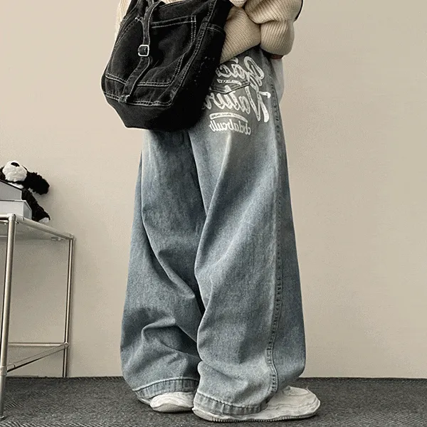2WAYレタリングウォッシュデニムパンツ | hijjoo | 詳細画像1