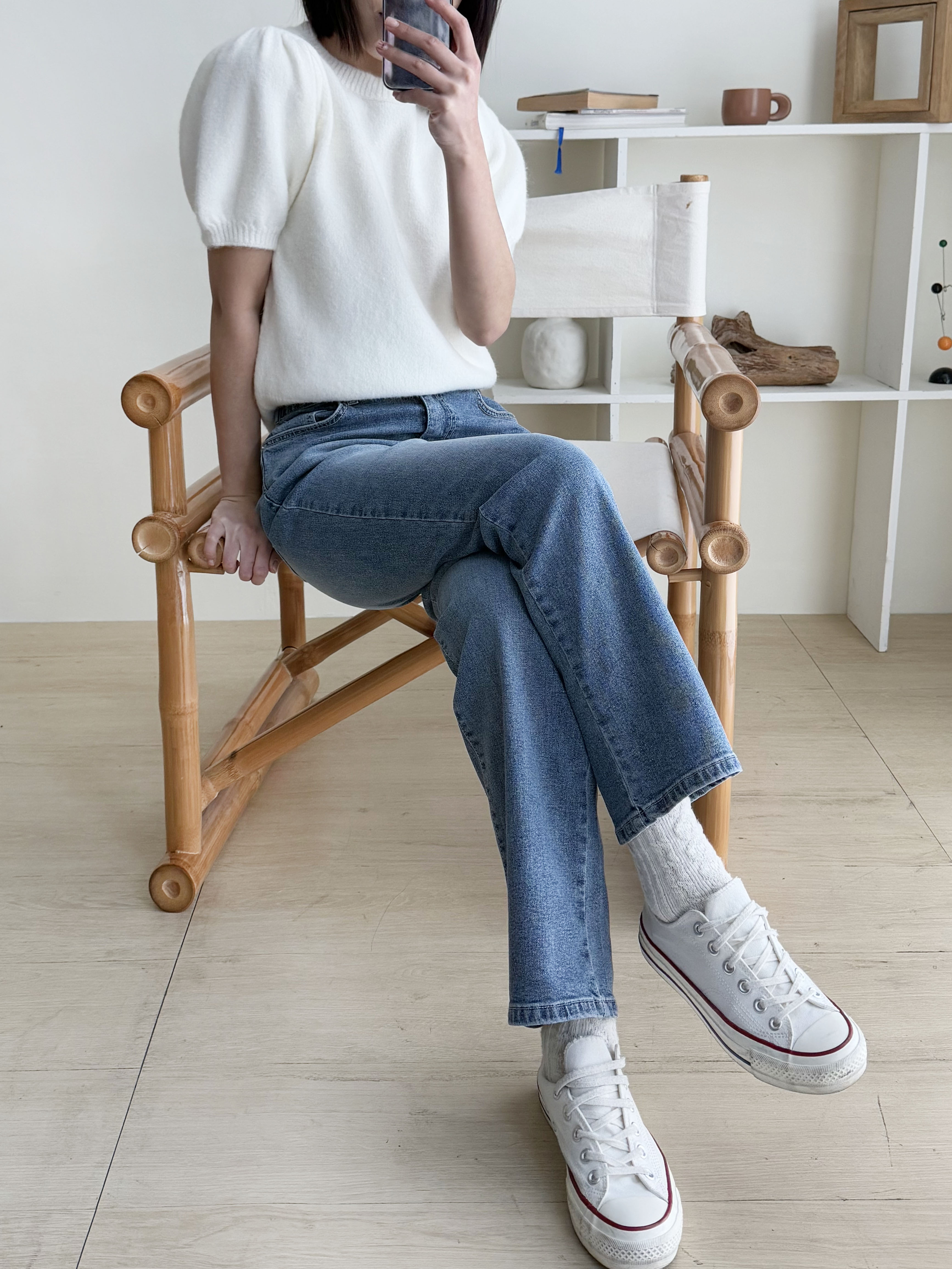 バックゴムストレートデニムパンツ | 詳細画像2