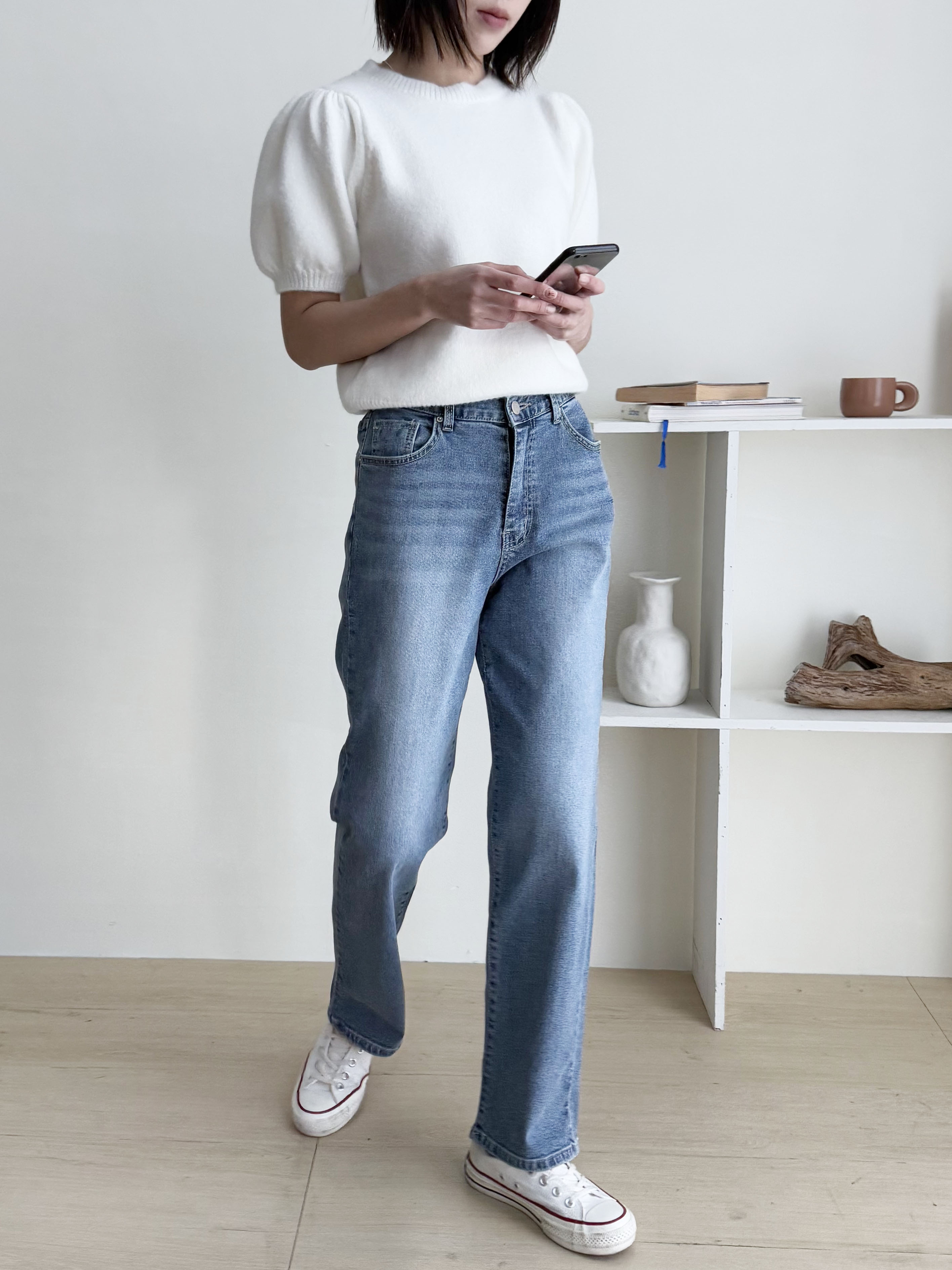 バックゴムストレートデニムパンツ | 詳細画像4