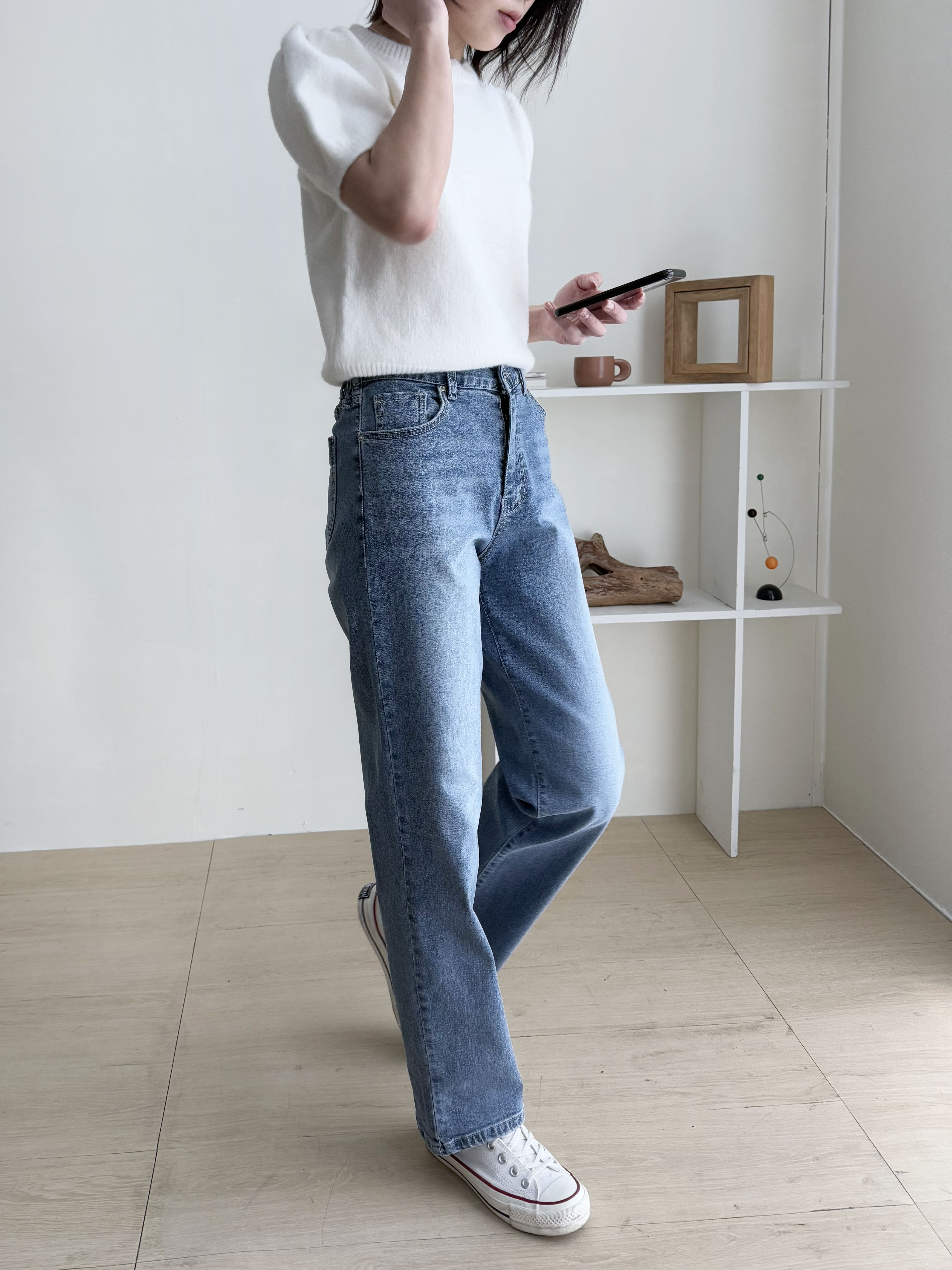 バックゴムストレートデニムパンツ | 詳細画像5