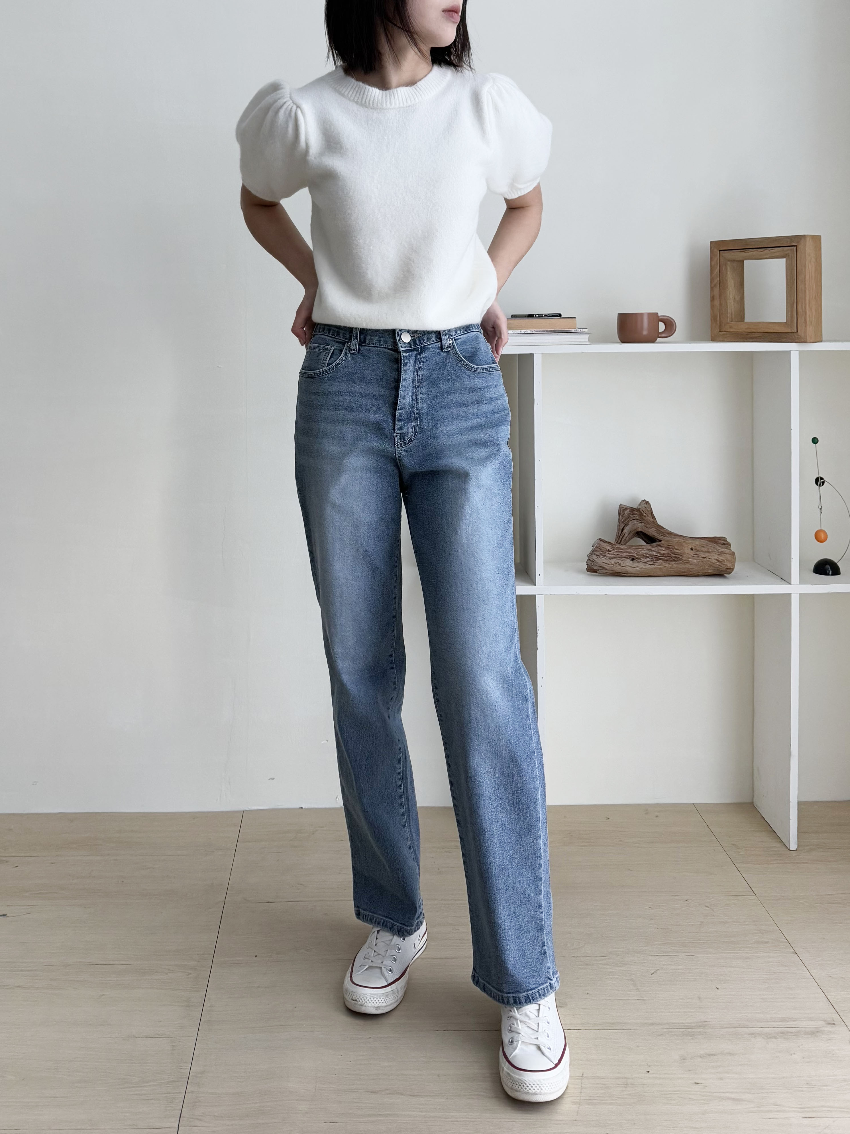 バックゴムストレートデニムパンツ | 詳細画像7