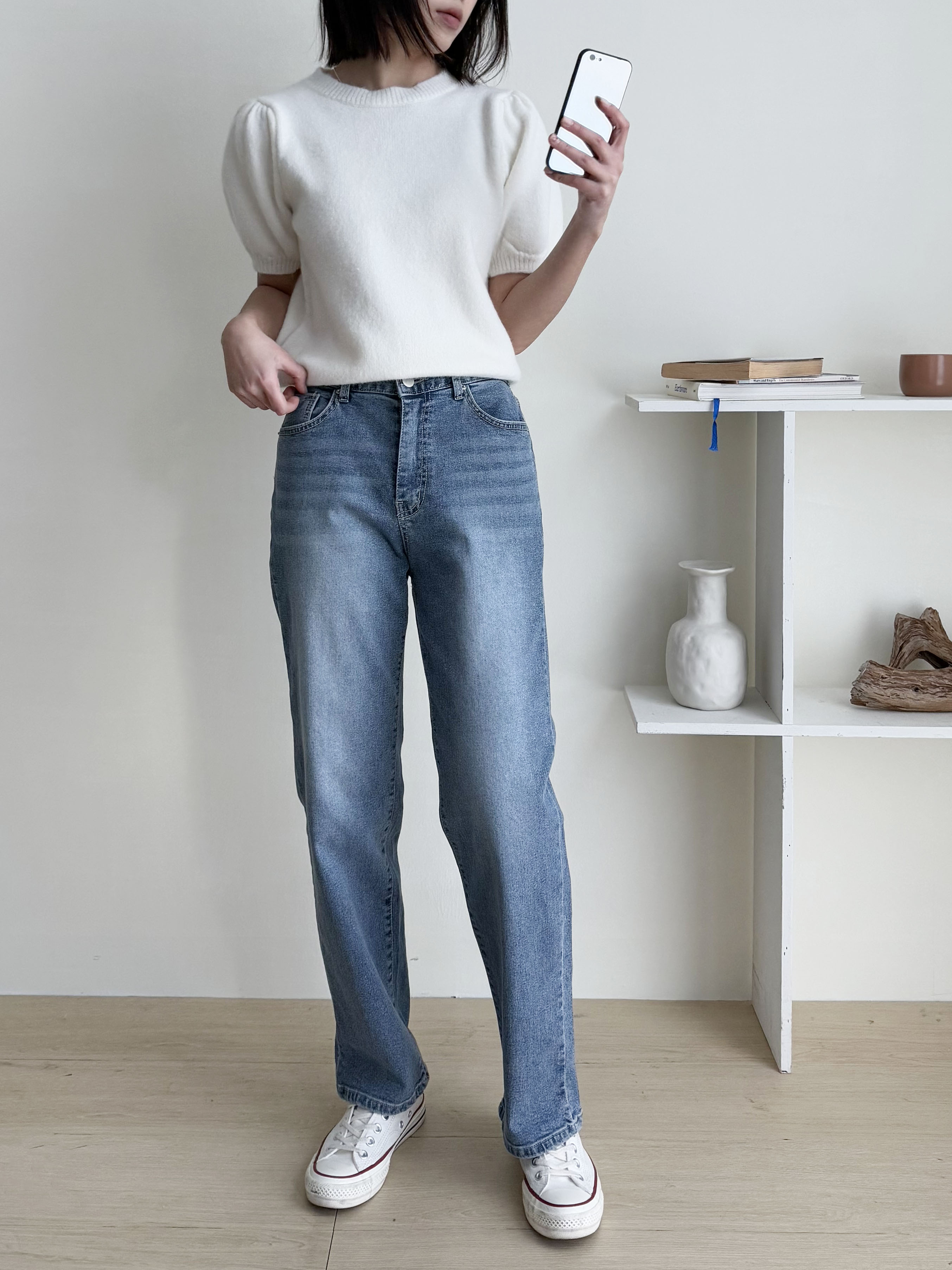 バックゴムストレートデニムパンツ | 詳細画像10