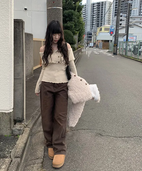 ブラウンウォッシュワイドパンツ | anyonemore | 詳細画像1