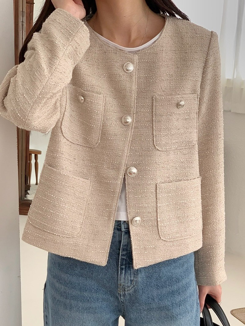 ノーカラーポケットツイードジャケット | 詳細画像2