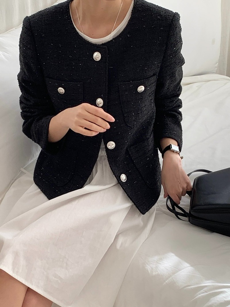 ノーカラーポケットツイードジャケット | 詳細画像4