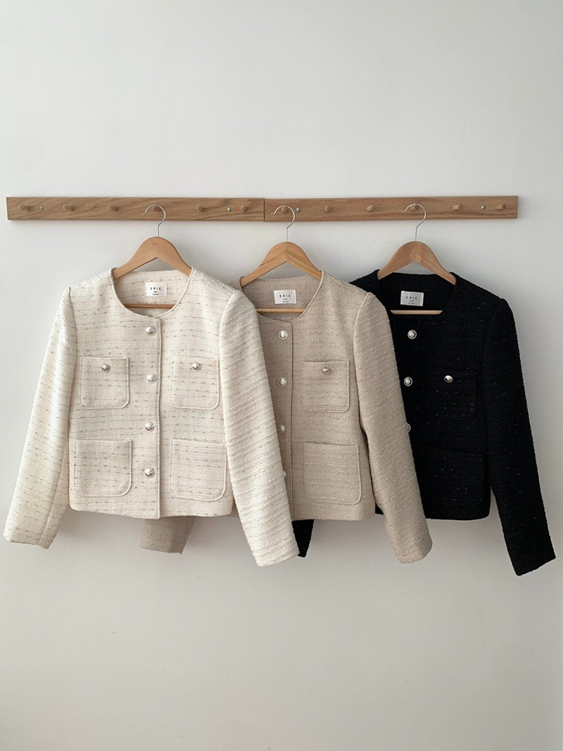 ノーカラーポケットツイードジャケット | 詳細画像5