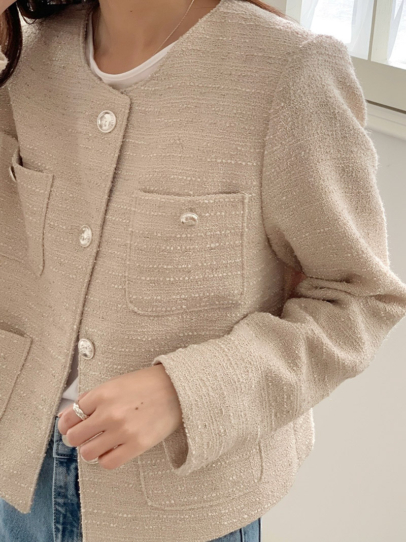 ノーカラーポケットツイードジャケット | 詳細画像6