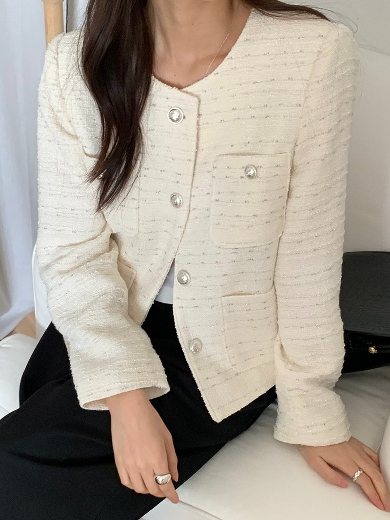 ノーカラーポケットツイードジャケット | 詳細画像11