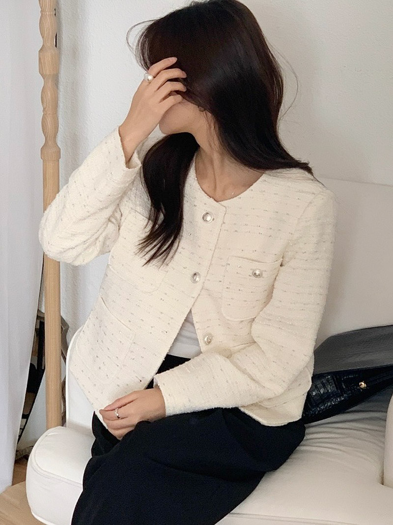 ノーカラーポケットツイードジャケット | 詳細画像12