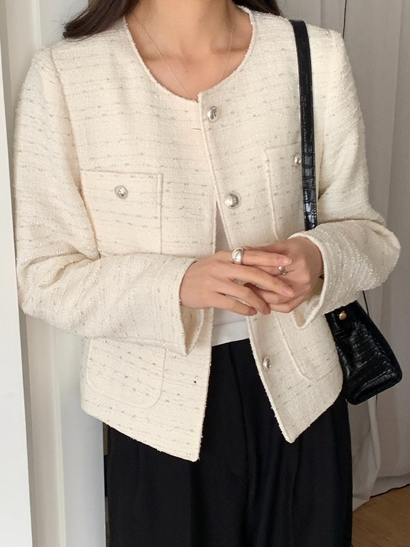 ノーカラーポケットツイードジャケット | 詳細画像13