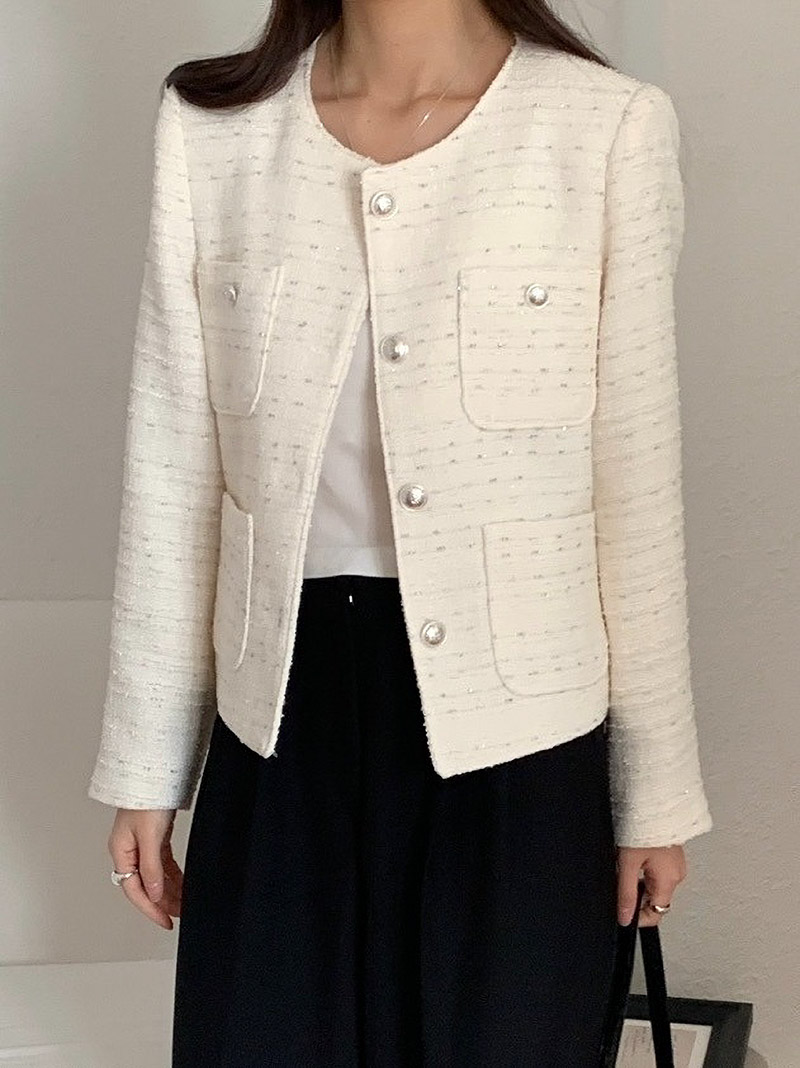 ノーカラーポケットツイードジャケット | 詳細画像14