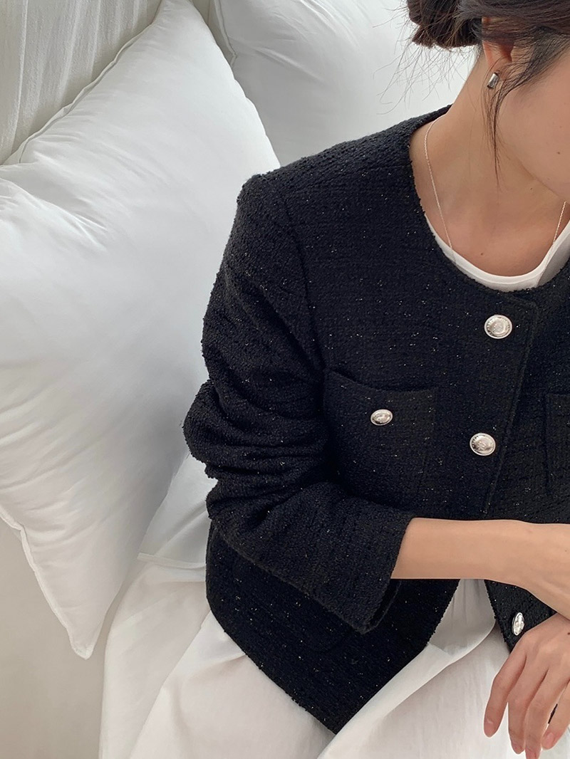 ノーカラーポケットツイードジャケット | 詳細画像15