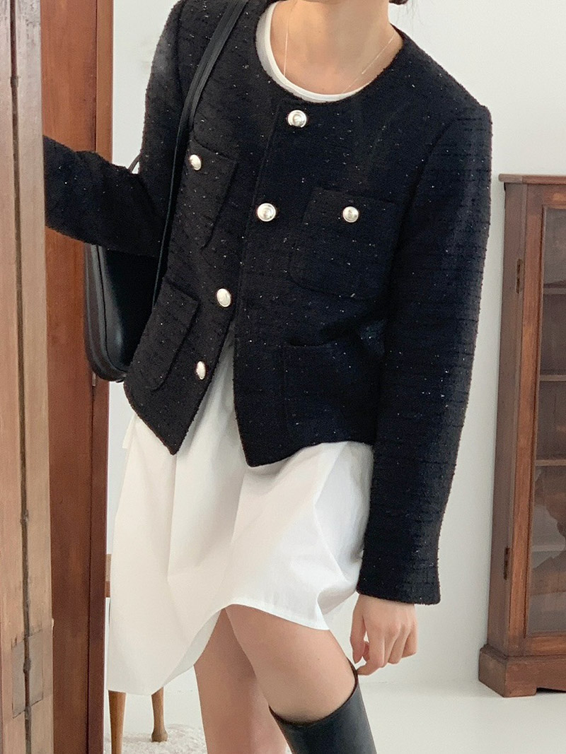 ノーカラーポケットツイードジャケット | 詳細画像19