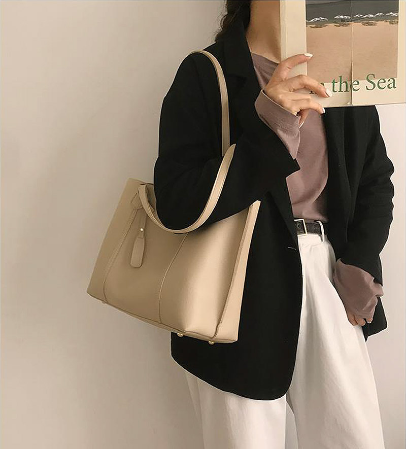 タグ付ステッチスクエアトートバッグ | 詳細画像3