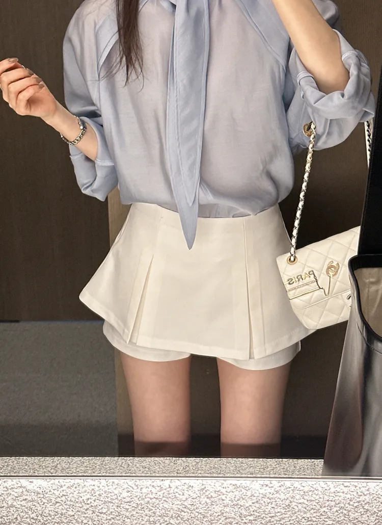 ボックスプリーツフレアミニスカートパンツ | partysu | 詳細画像1