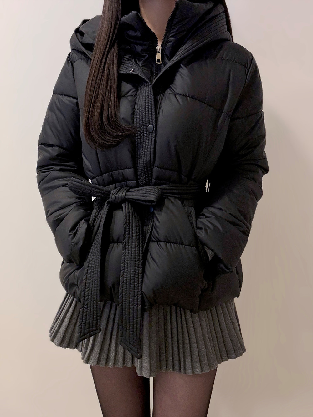 2TYPEパンツ裏地ベロアプリーツミニスカート | 詳細画像9