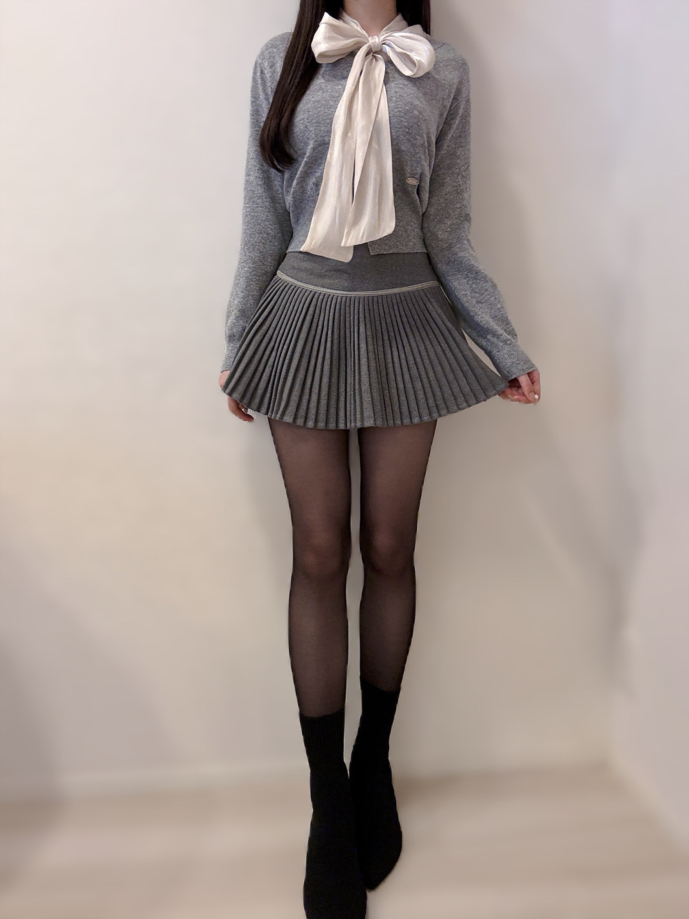 2TYPEパンツ裏地ベロアプリーツミニスカート | 詳細画像10