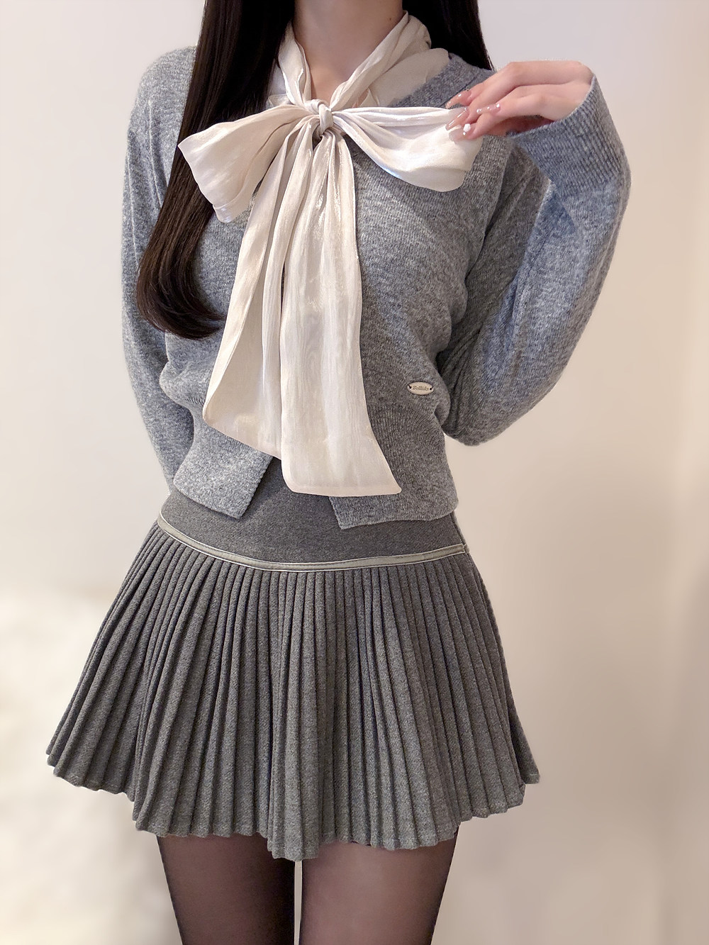 2TYPEパンツ裏地ベロアプリーツミニスカート | 詳細画像11