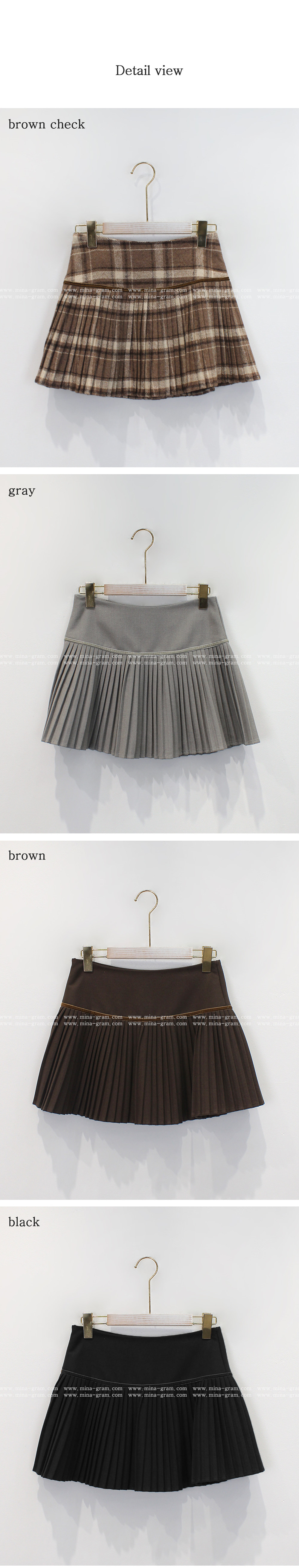 2TYPEパンツ裏地ベロアプリーツミニスカート | 詳細画像13