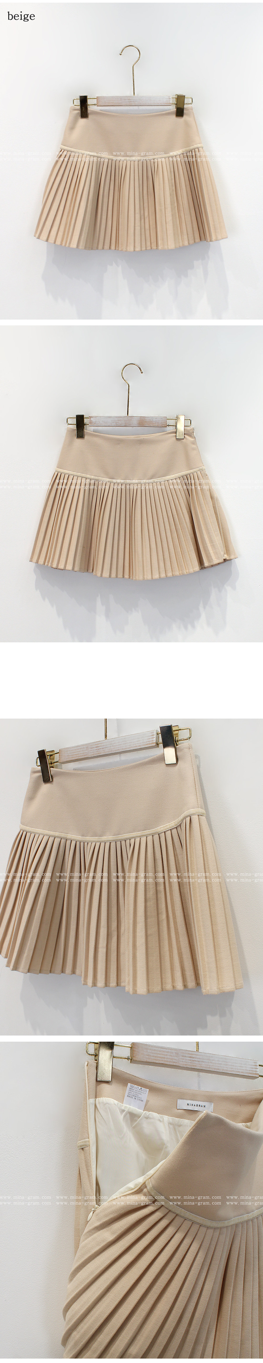 2TYPEパンツ裏地ベロアプリーツミニスカート | 詳細画像14