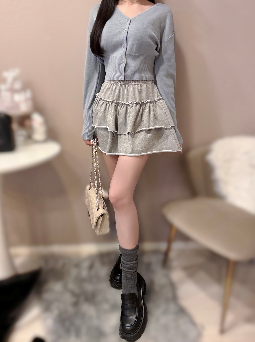 Vネッククロップドカーディガン | 詳細画像12