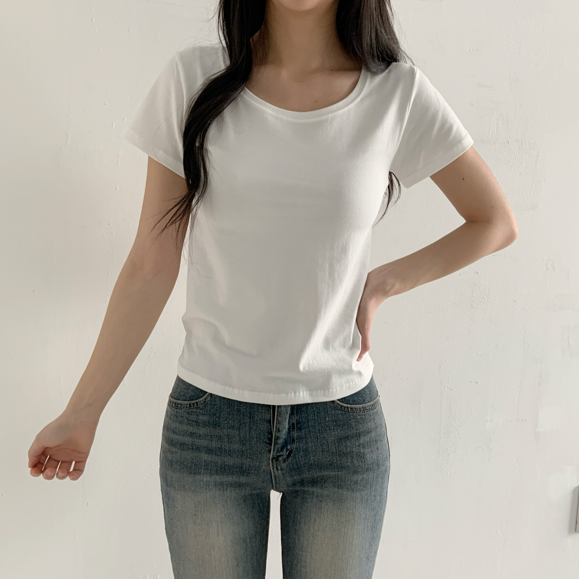 モダール混Uネック半袖Tシャツ | 詳細画像8