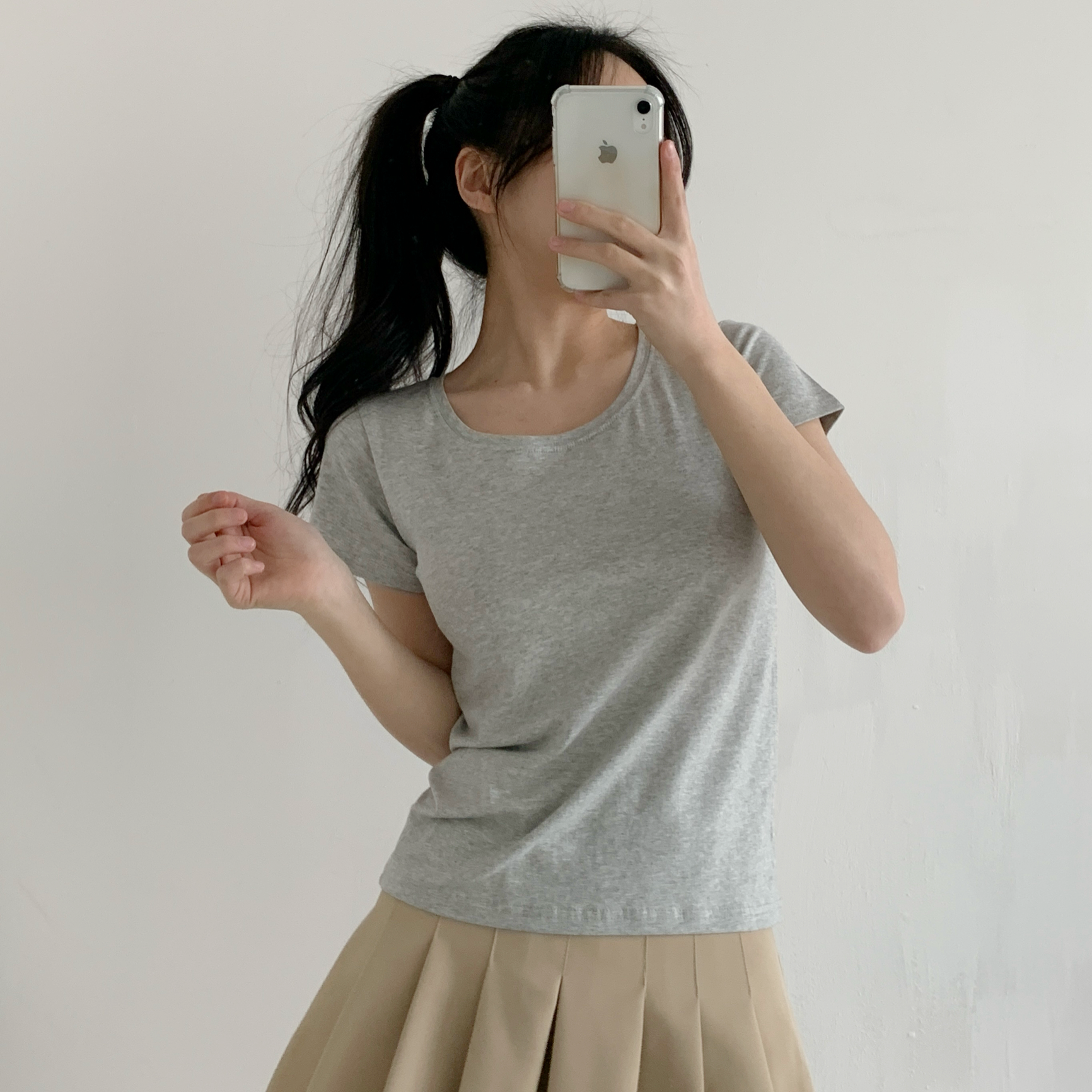 モダール混Uネック半袖Tシャツ | 詳細画像14