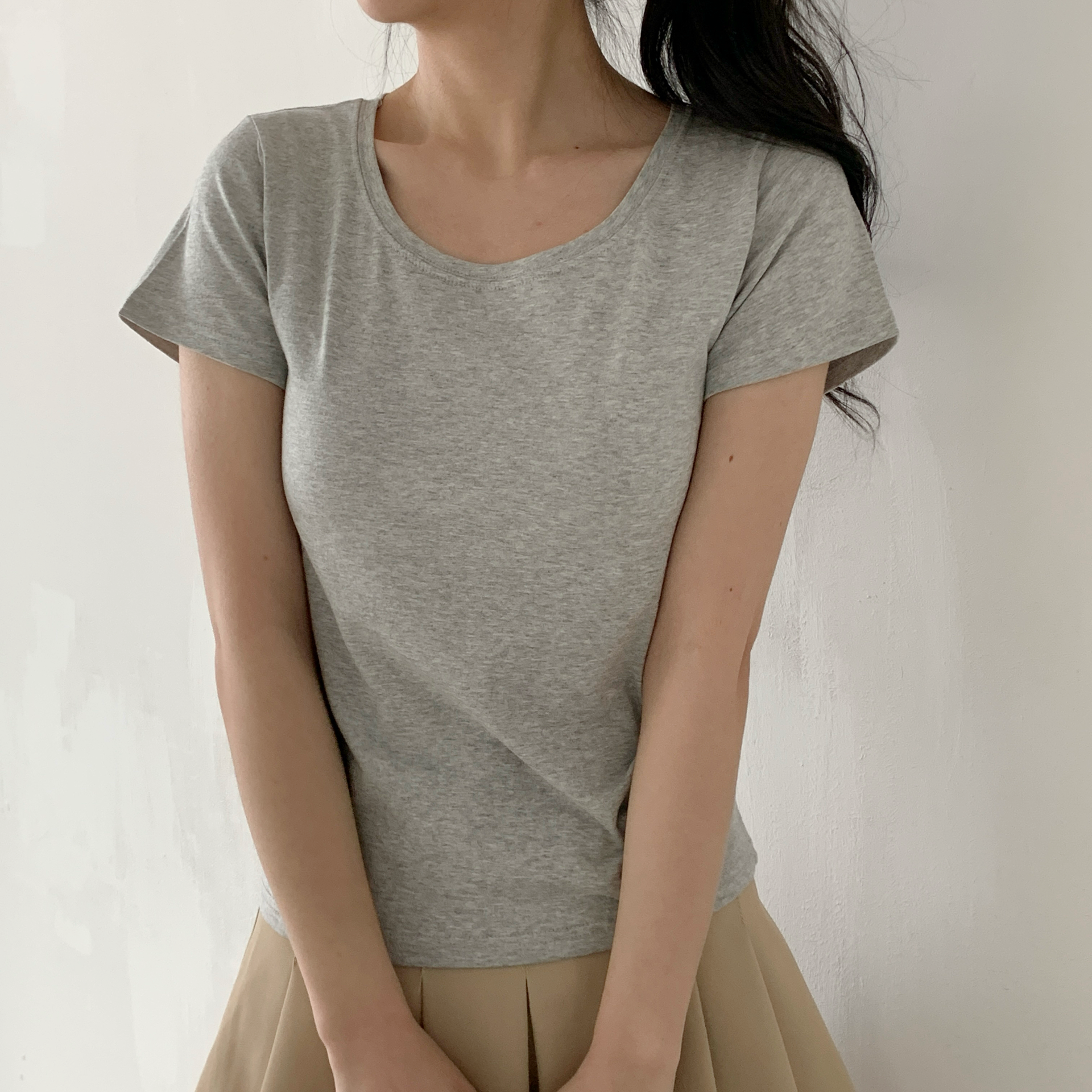 モダール混Uネック半袖Tシャツ | 詳細画像11