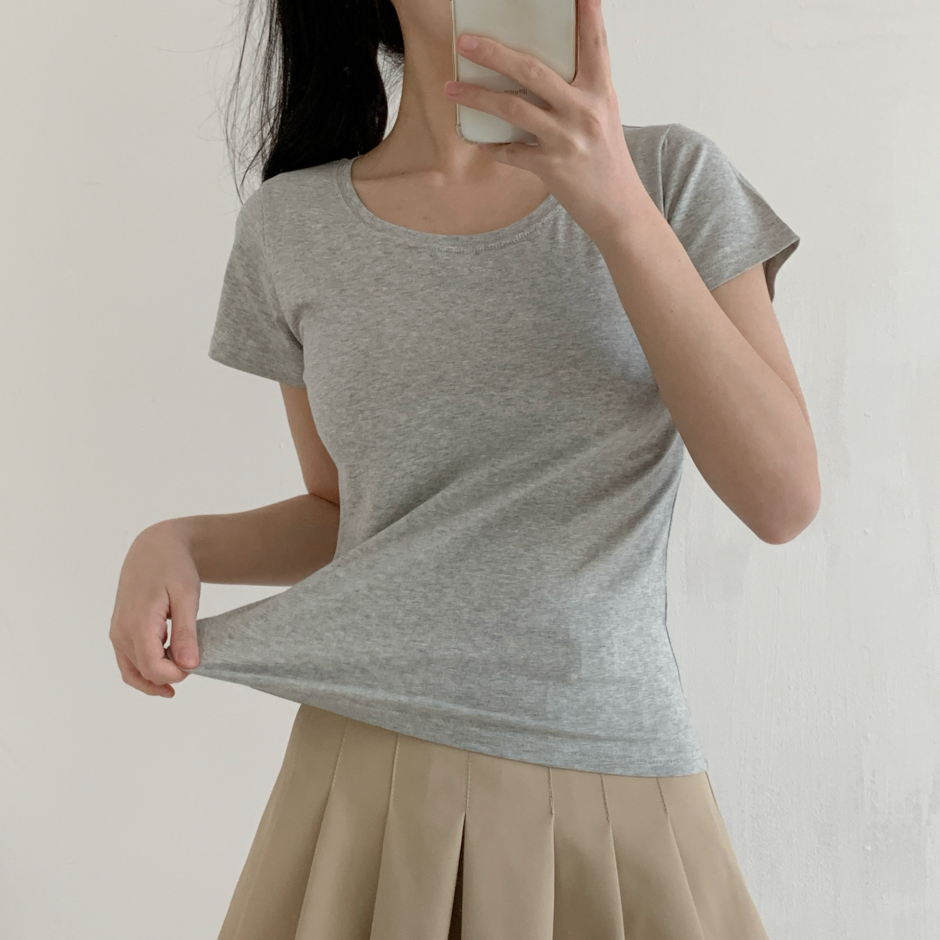 モダール混Uネック半袖Tシャツ | 詳細画像19