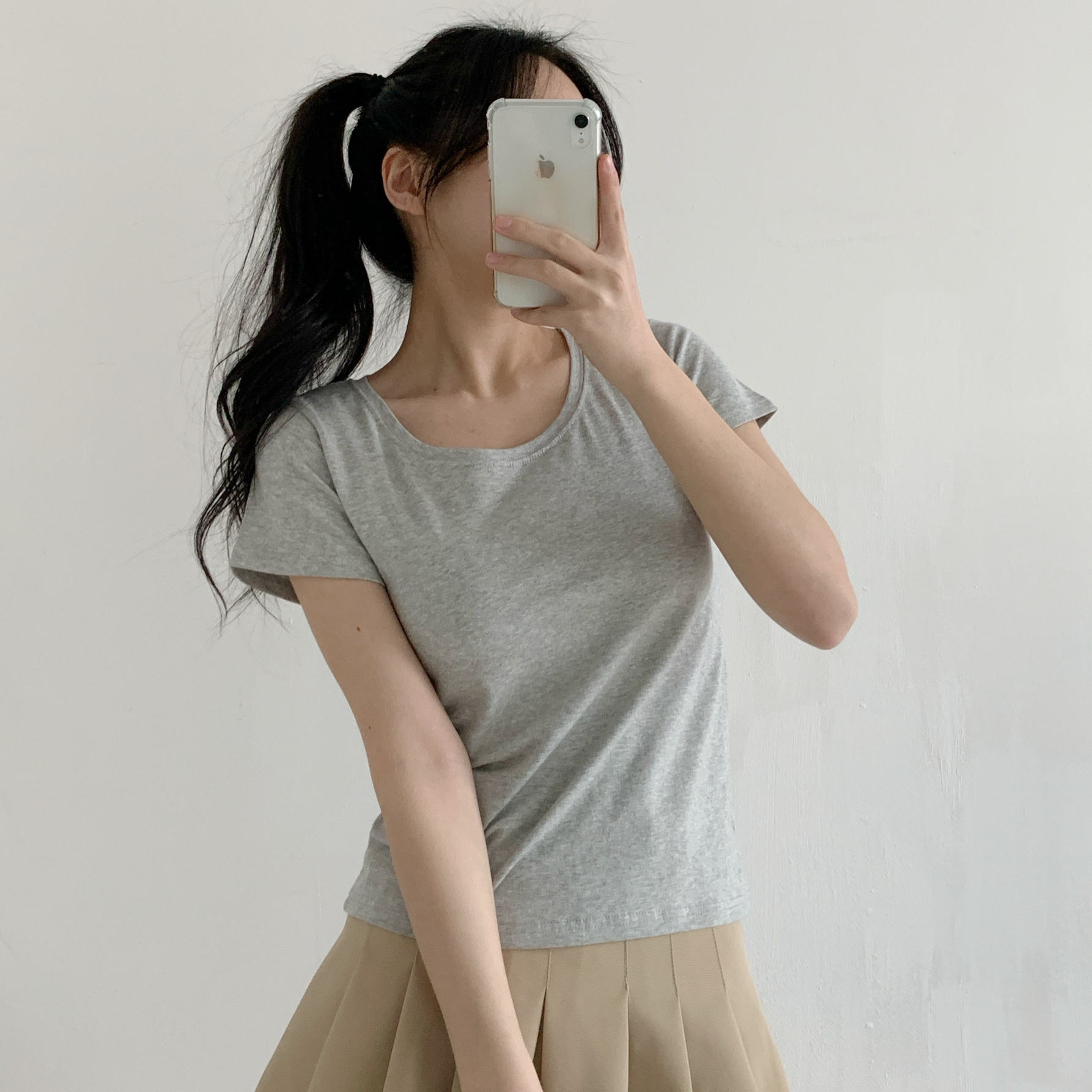 モダール混Uネック半袖Tシャツ | 詳細画像10
