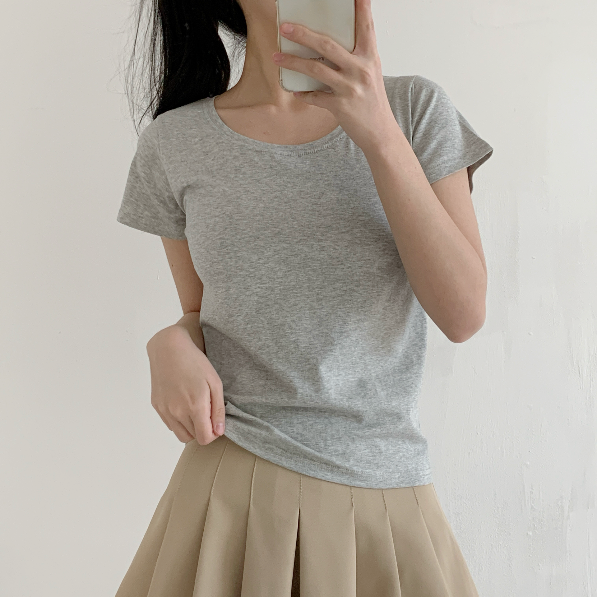 モダール混Uネック半袖Tシャツ | 詳細画像18