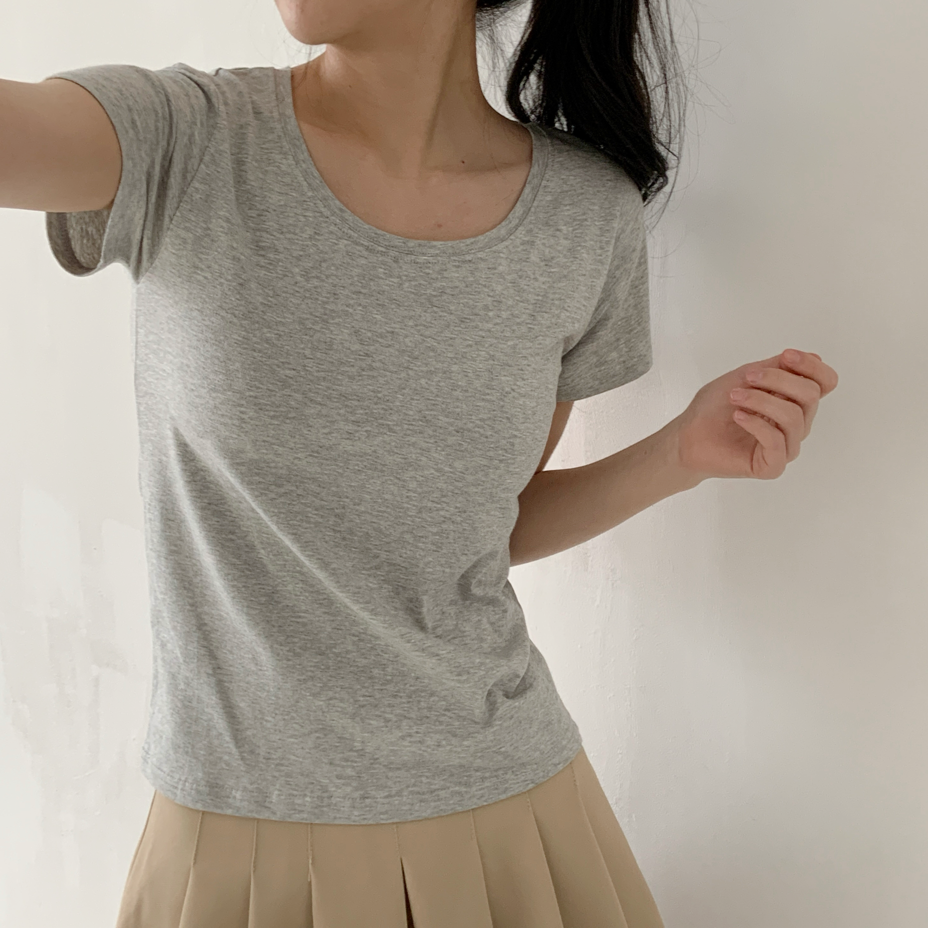 モダール混Uネック半袖Tシャツ | 詳細画像17