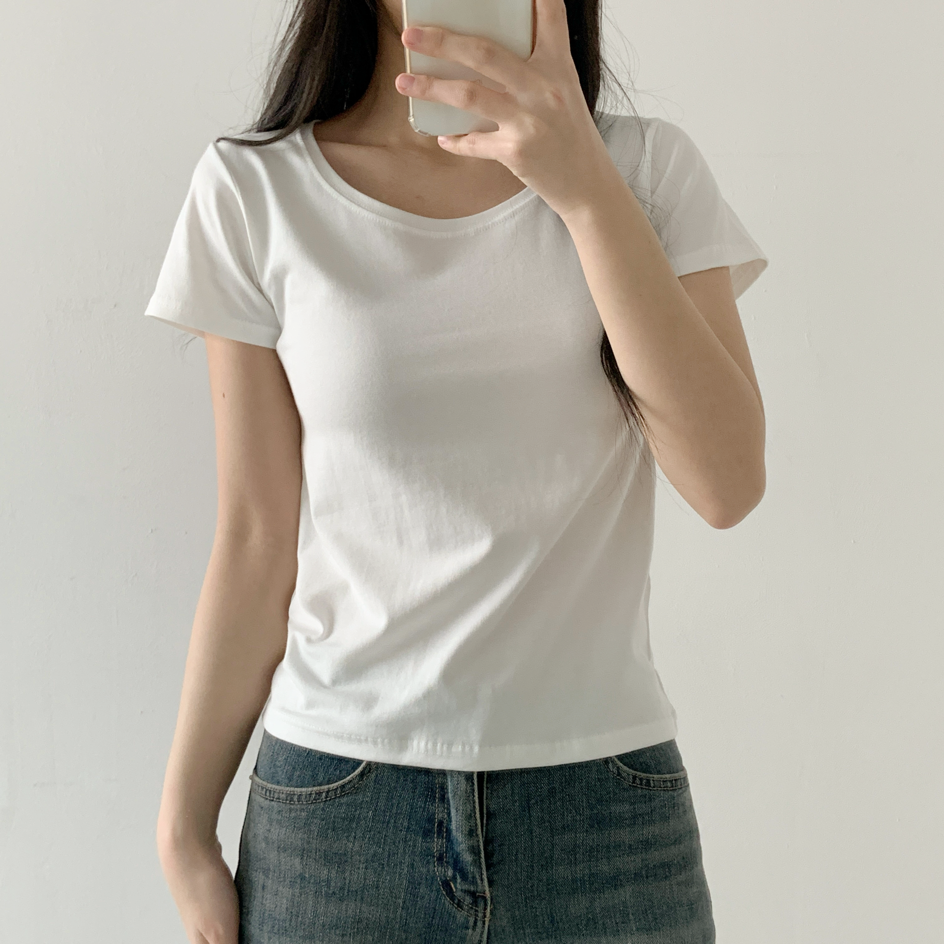 モダール混Uネック半袖Tシャツ | 詳細画像3