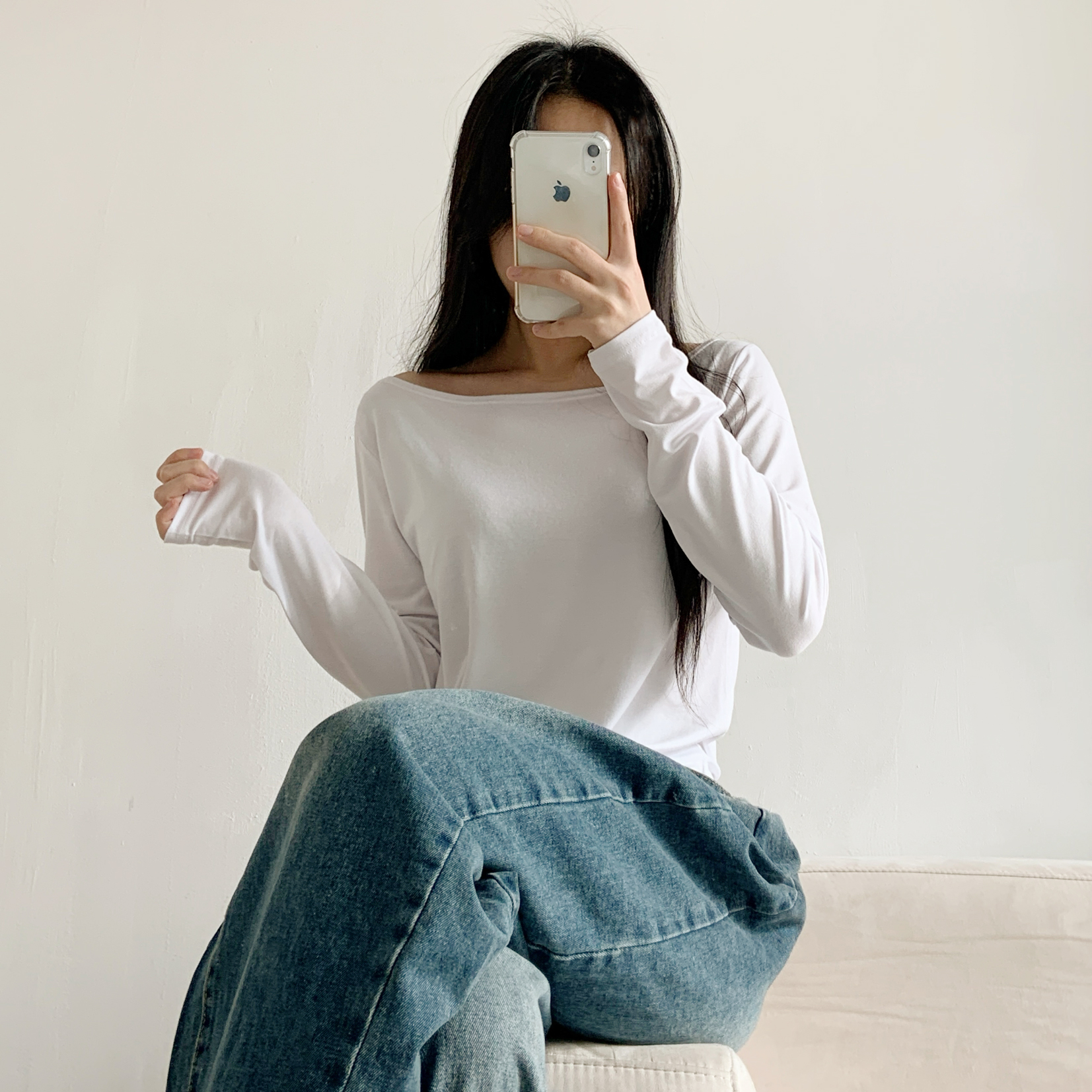 ボートネッククロップド長袖Tシャツ | 詳細画像3