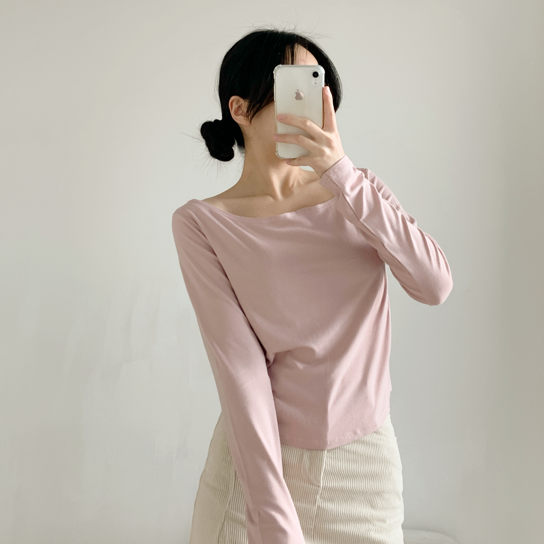 ボートネッククロップド長袖Tシャツ | 詳細画像13