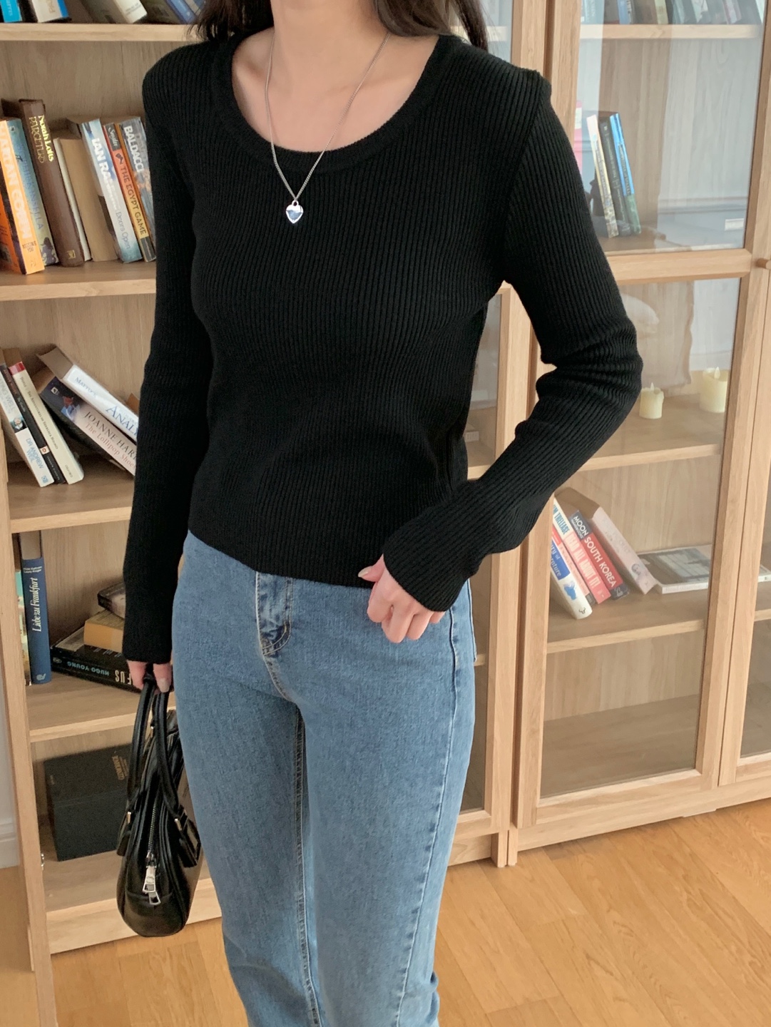 バンブー混Uネックスリムリブニット | 詳細画像11