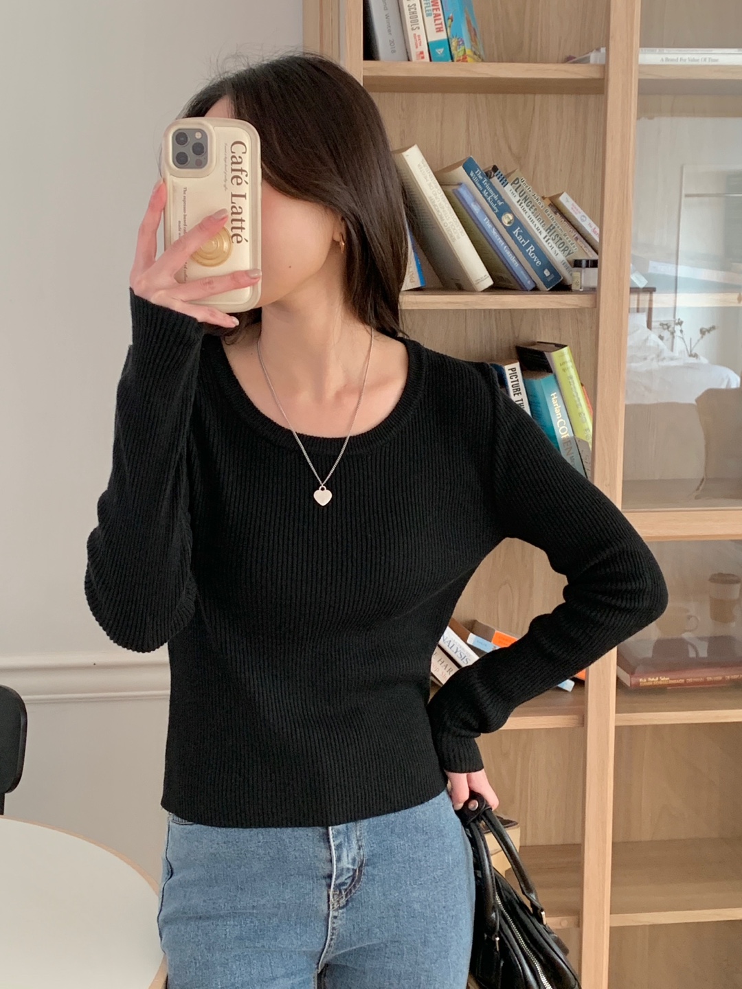 バンブー混Uネックスリムリブニット | 詳細画像12