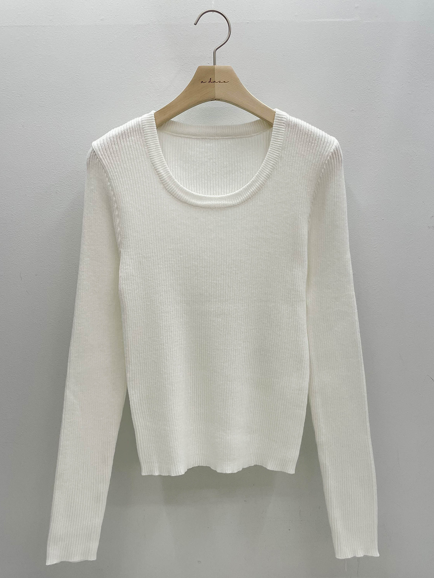 バンブー混Uネックスリムリブニット | 詳細画像15