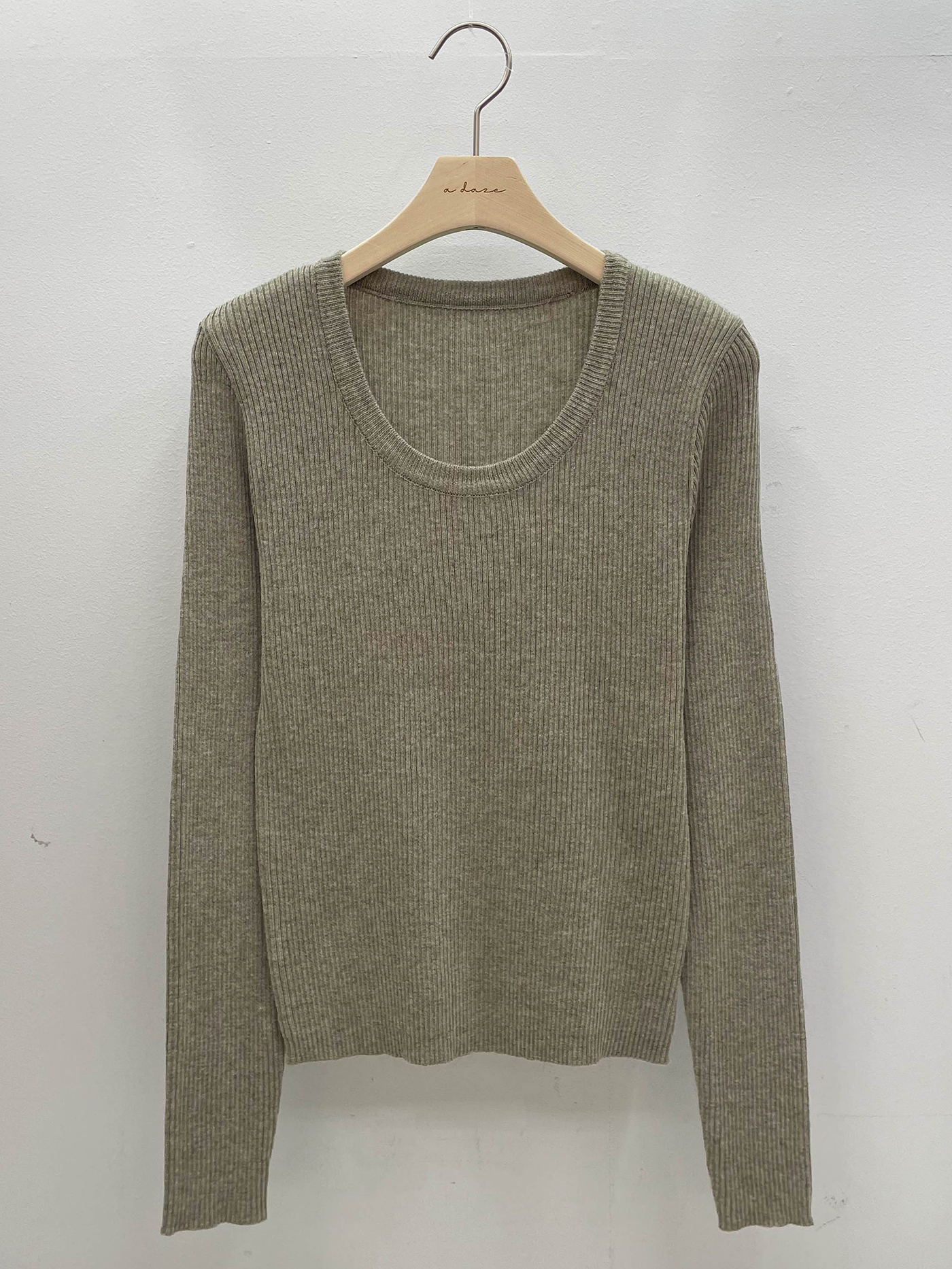 バンブー混Uネックスリムリブニット | 詳細画像18