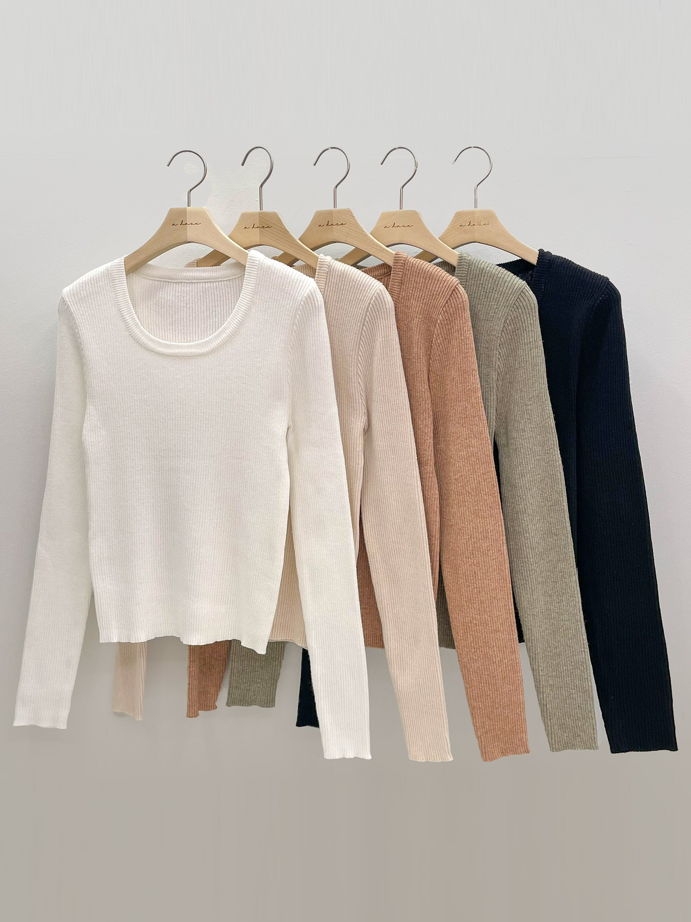 バンブー混Uネックスリムリブニット | 詳細画像20