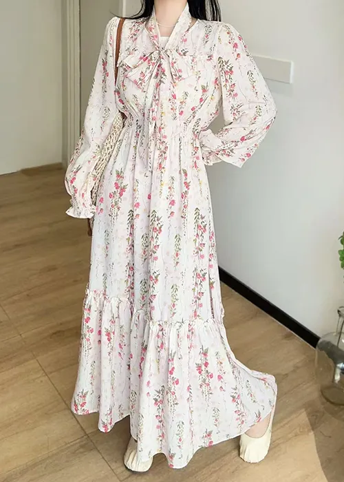 ストラップ付花柄フリルシャーリングワンピース | 詳細画像1