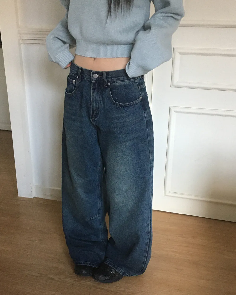 コットンウォッシュワイドデニムパンツ | WONDERWONDER | 詳細画像1