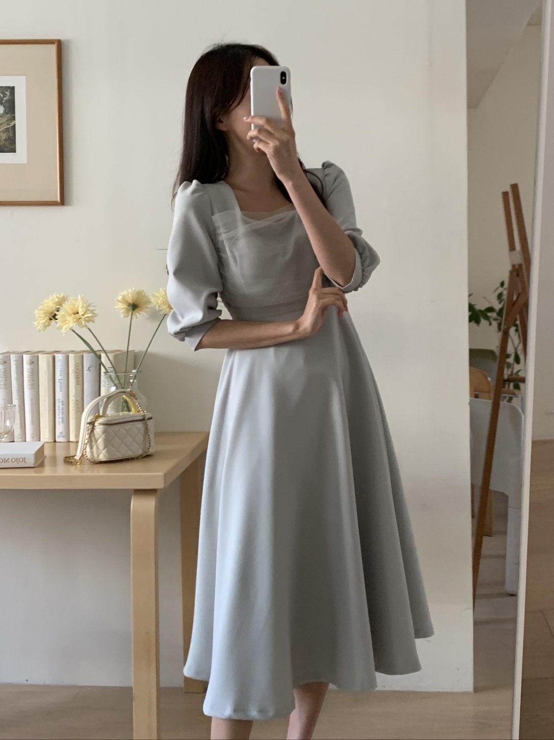 スクエアネックチュールリボンパフワンピース | 詳細画像6