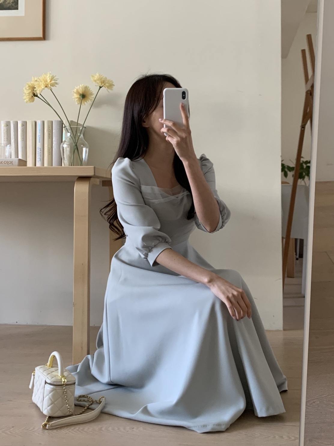 スクエアネックチュールリボンパフワンピース | 詳細画像7